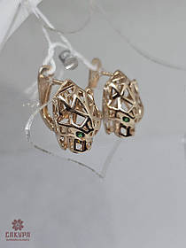 Золоті Сережки зі вставкою цирконій