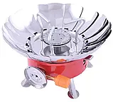 Газовий туристичний пальник з вітрозахистом + 5 шт балонів, фото 3