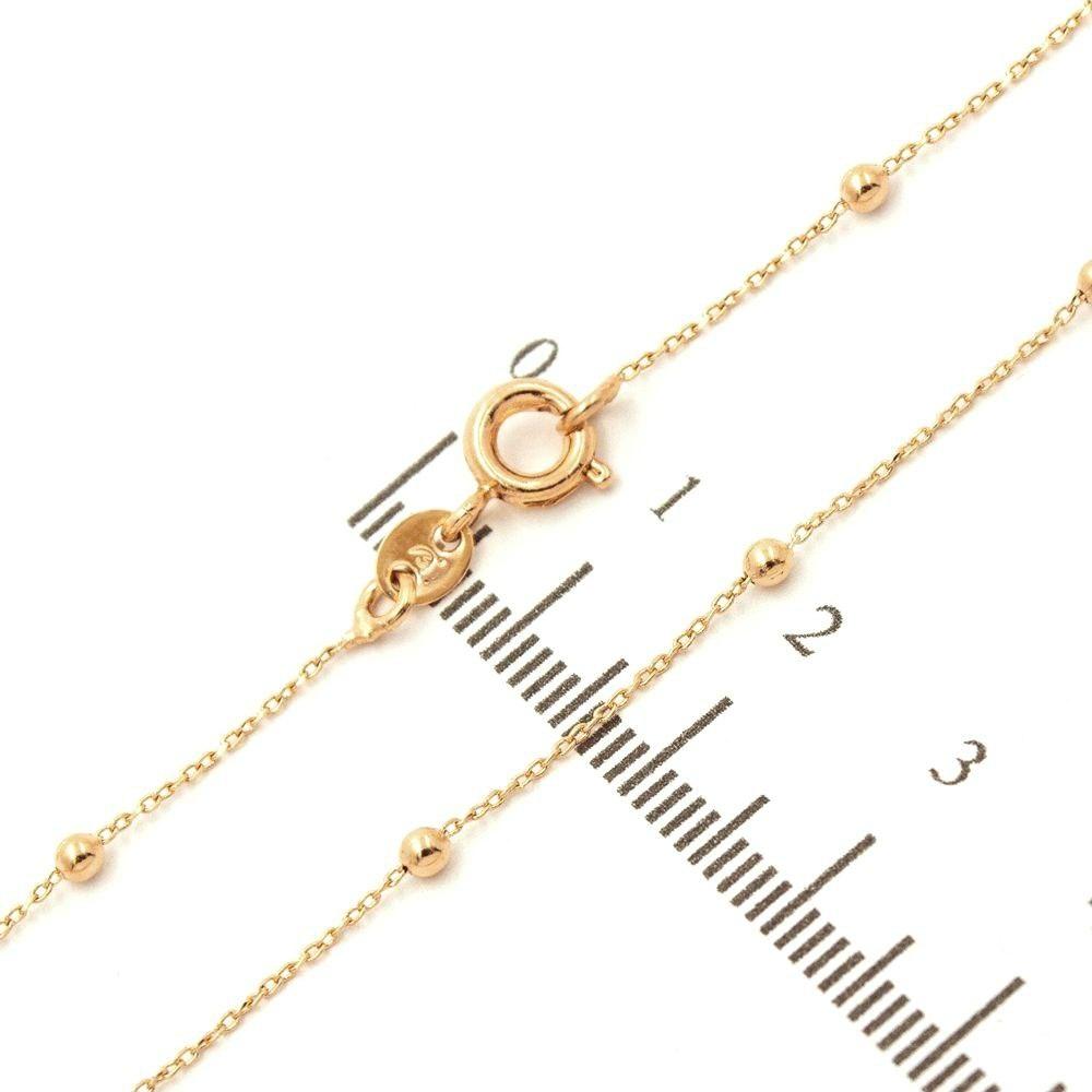 Ланцюжок Якірне плетіння з кульками, 0,1-0,3/45 см, лимонна позолота (624212(2)), фото 1