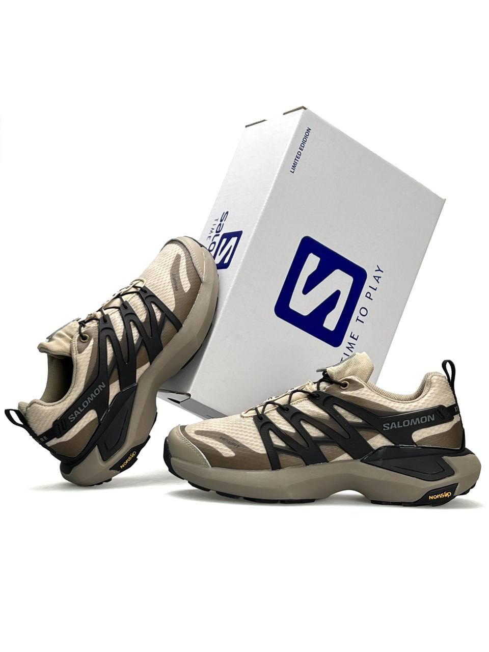 Чоловічі кросівки Salomon XT PU.RE Advanced Beige Black Бежеві Взуття Саломон XT Едвансед текстиль нейлон демісезон