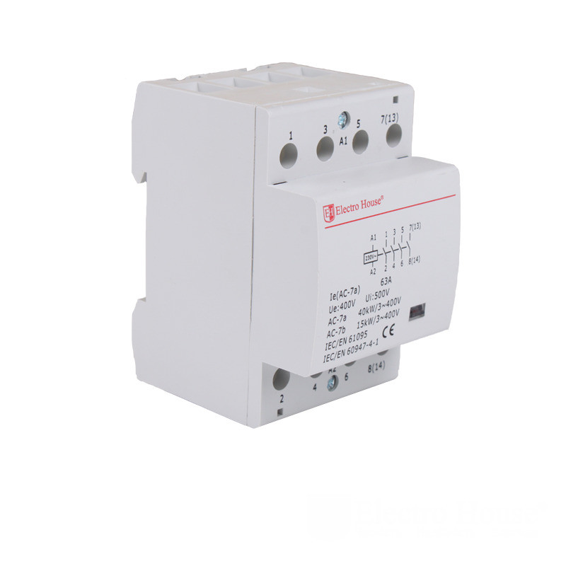 Контактор модульний 63 A 230V 4 нормально відкритих контакту, фото 1