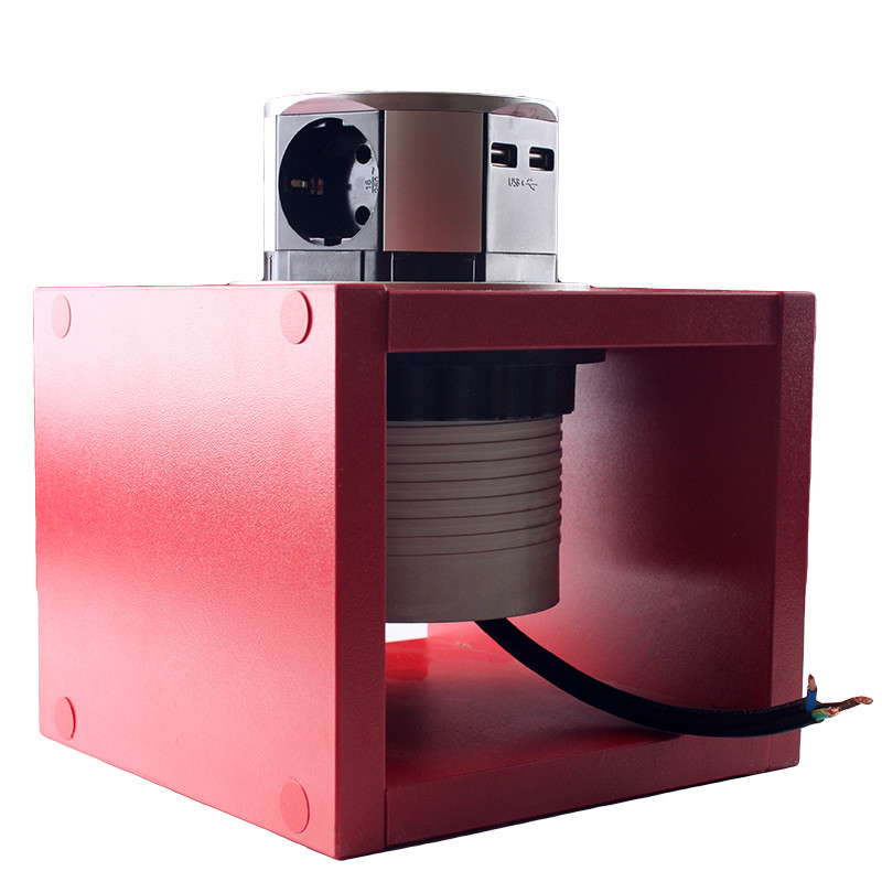 Компактна меблева розетка  (горизонтальна) 3х16 А , 2хUSB 2,4 А IP40, фото 1