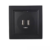 Розетка USB (2 порти) 2 A  Графіт
