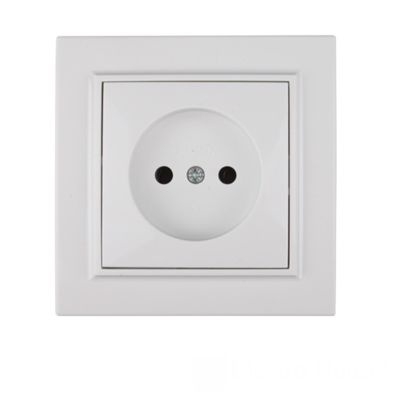 Розетка без заземлення 16 А  Enzo  Білий, фото 1