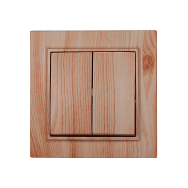 Вимикач подвійний Enzo Світле дерево, фото 1