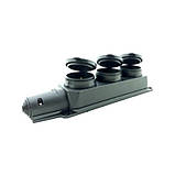 Колодка із заземленням і кришкою на 3 гнізда Каучук, фото 3