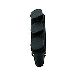 Колодка із заземленням і кришкою на 3 гнізда Каучук, фото 4