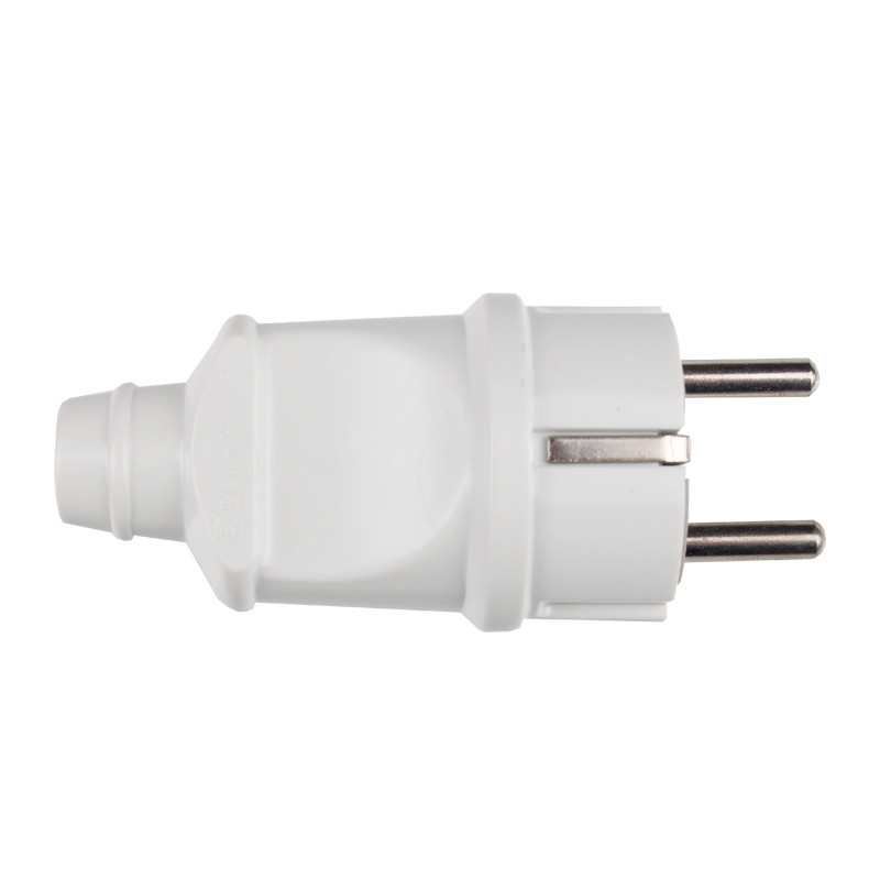 Вилка з заземленням пряма Білий, фото 1