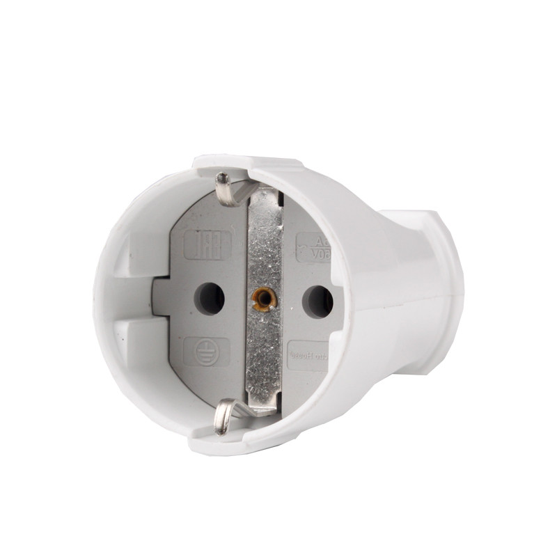 Штепсельне гніздо пряме з заземленням  Білий, фото 1