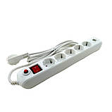 Подовжувач 5 гнізд із заземленням, 3 м , 2USB, з кнопкою перевантаження та вимикачем Білий, фото 2