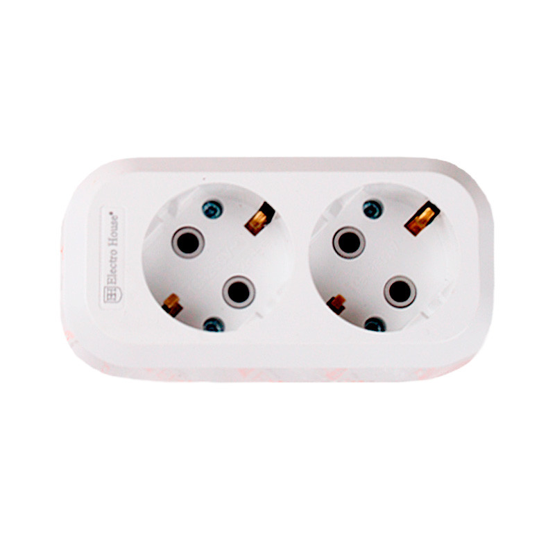 Колодка двомісна з заземленням, фото 1