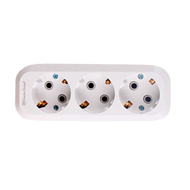 Колодка тримісна з заземленням, фото 1