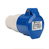 Силовий штепсельний роз'єм 3x16 (переносний)/2P+PE /16 А /220 – 250 В /IP44, фото 3