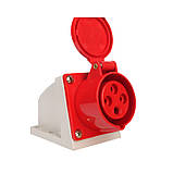 Силовий штепсельний роз'єм 4x16 (стаціонарний)/3P+PE /16 А /380 – 415 В /IP44, фото 2