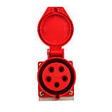 Силовий штепсельний роз'єм 5x16 (стаціонарний)/3P+PE+N /16 А /380 – 415 В /IP44, фото 2