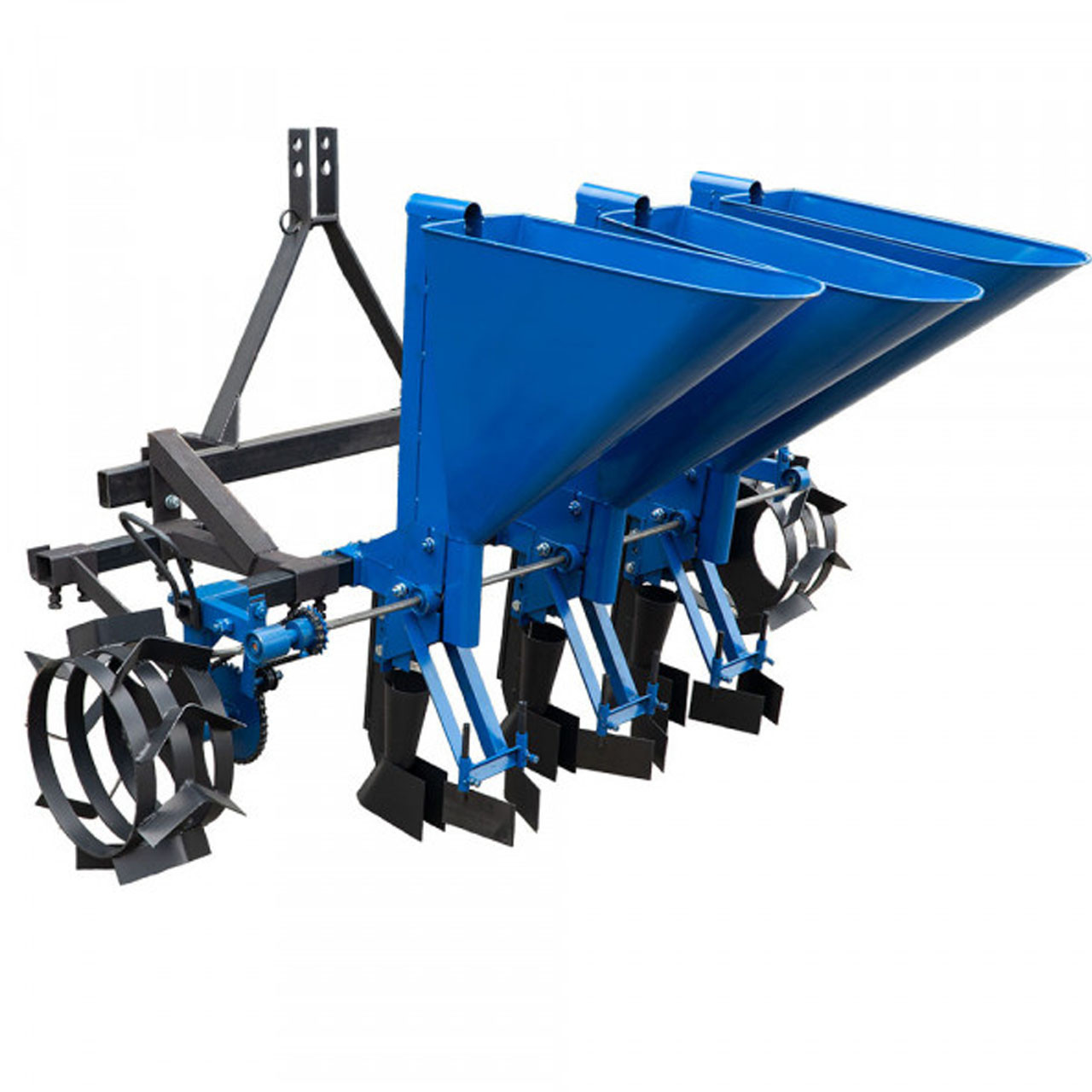 Часникосаджалка 3-рядна на мінітрактор (ланцюг з подвійною ложкою діаметром 34 та 24,5 мм)