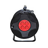 Подовжувач на котушці із заземленням 30 м 4 гнізда, фото 2