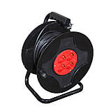 Подовжувач на котушці із заземленням 30 м 4 гнізда, фото 3