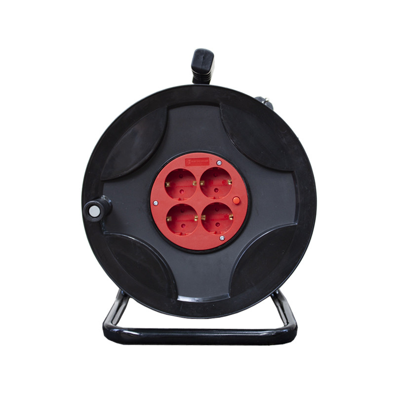 Подовжувач на котушці із заземленням 50 м 4 гнізда, фото 1