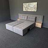 Диван-ліжко трансформер в тканині з тумбами, фото 6