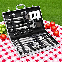 Набір для гриля з 26 предметів у металевому кейсі (Подарунковий набір для мангалу)
