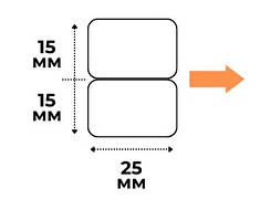 Етикетки Білі 25х15 мм 460 шт для NIIMBOT B21, B3S, B1