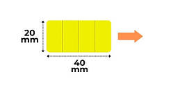 Етикетки Жовті 10x20 мм*4 Лінії 1200 шт (40x20 мм 300 шт) do B21, B3S, B1
