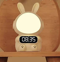 Дитячий годинник-нічник з будильником "Кролик" Rabbit clock