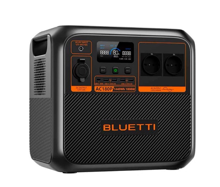 Зарядна станція Bluetti AC180P, 1800 Вт, 1440 Вт*год (електростанція для дому, ДБЖ, UPS)