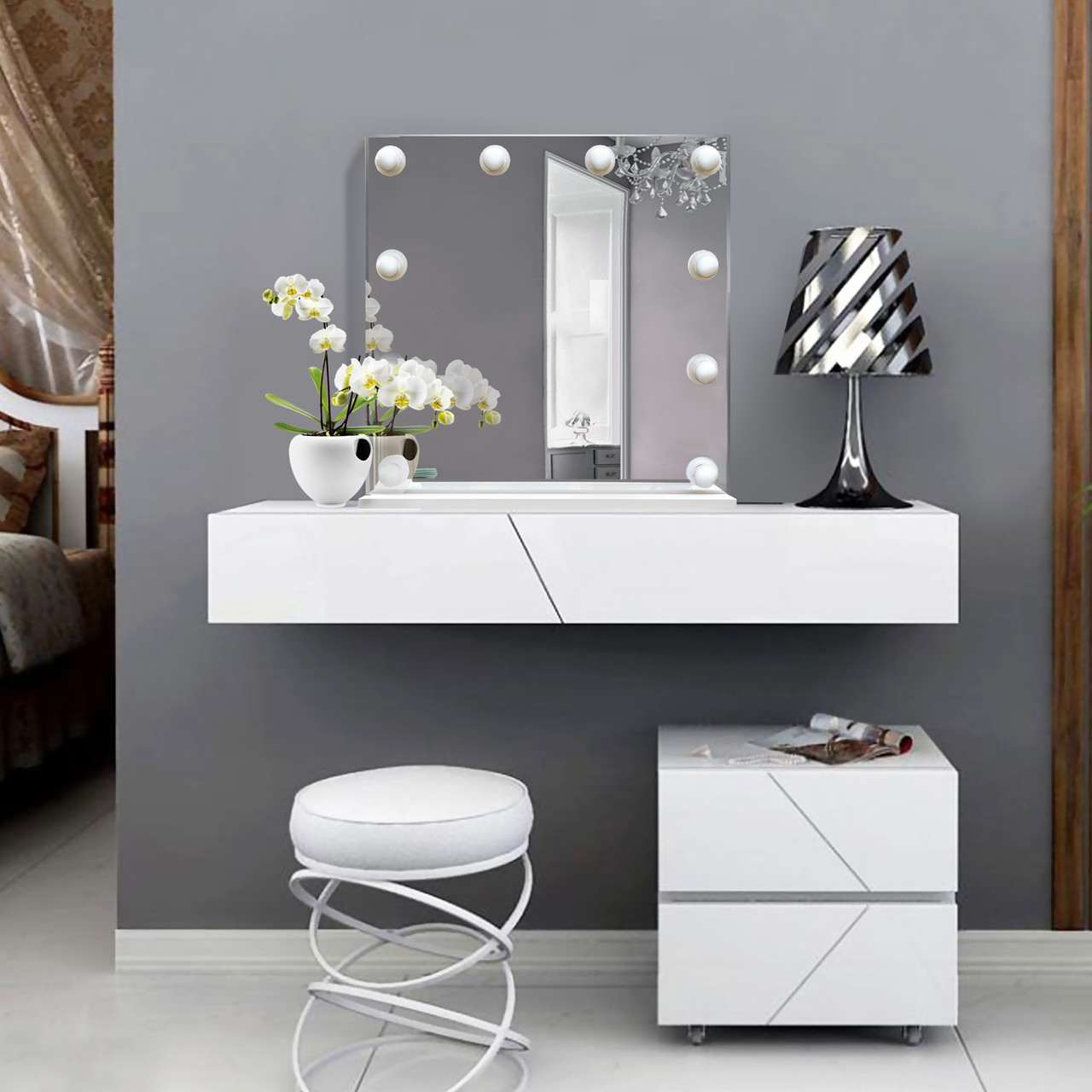 Дзеркало з підсвіткою 700х700 мм, фото 1