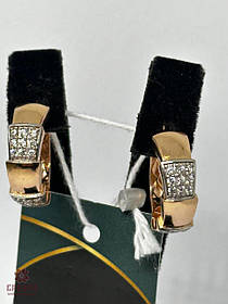 Золоті Сережки зі вставкою цирконій