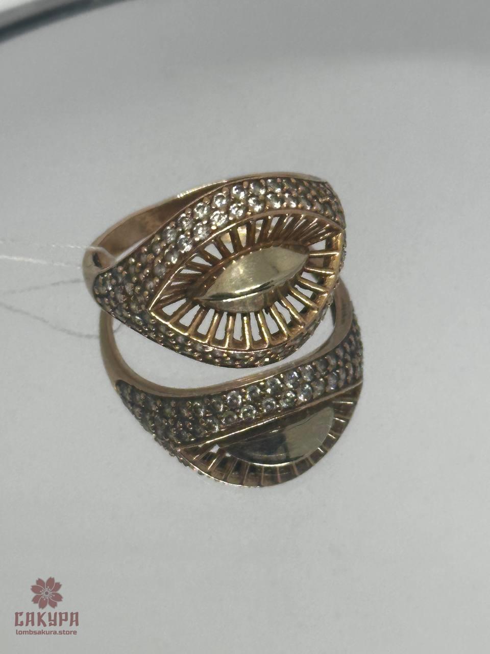 Золота Каблучка зі вставкою цирконій, фото 1