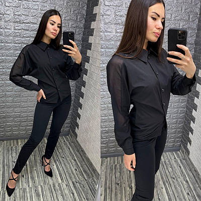 Жіноча чорна сорочка,РОЗМІР ТІЛЬКИ 42