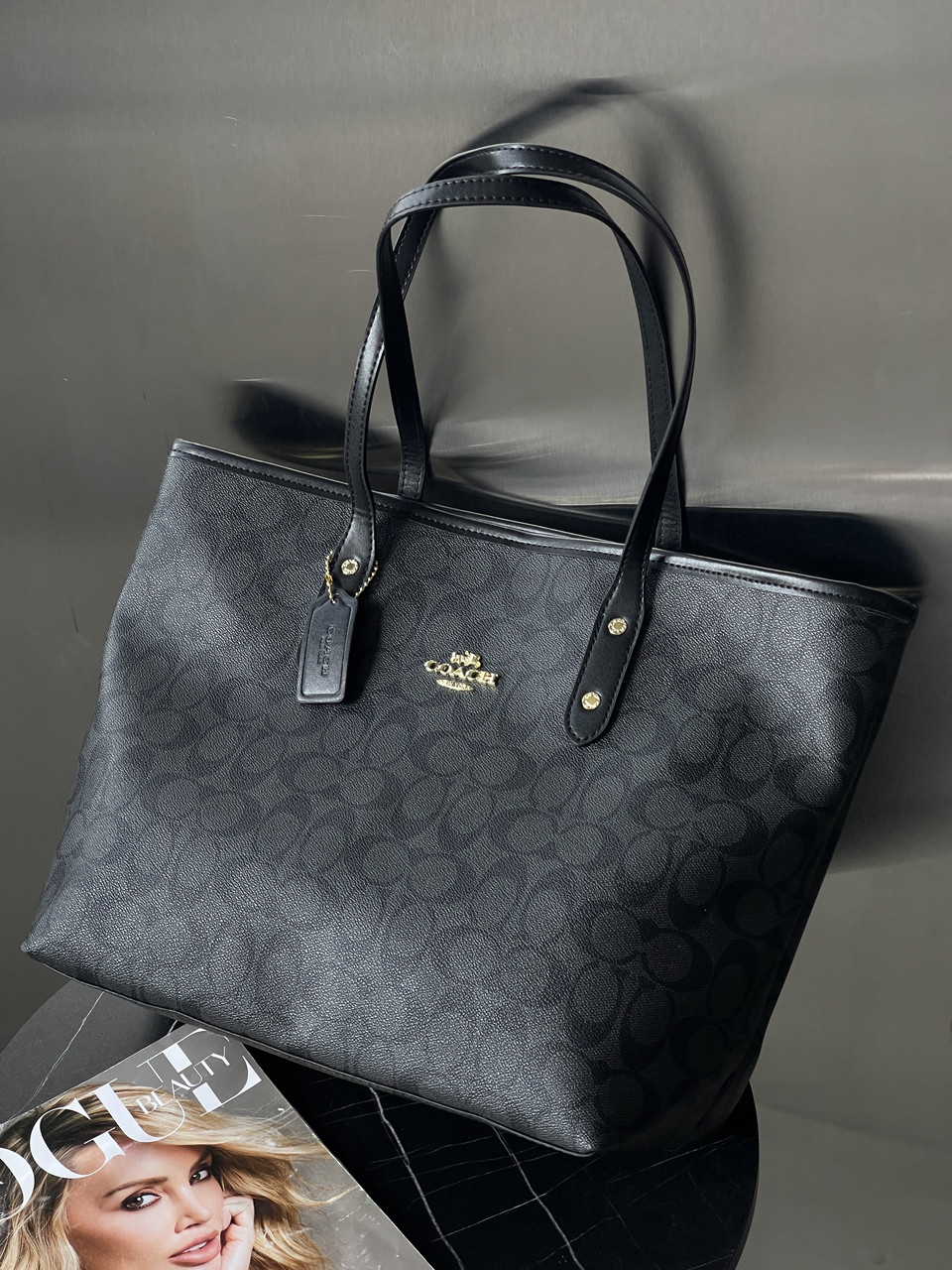 Сумка Coach Big size шопер чорний, фото 1