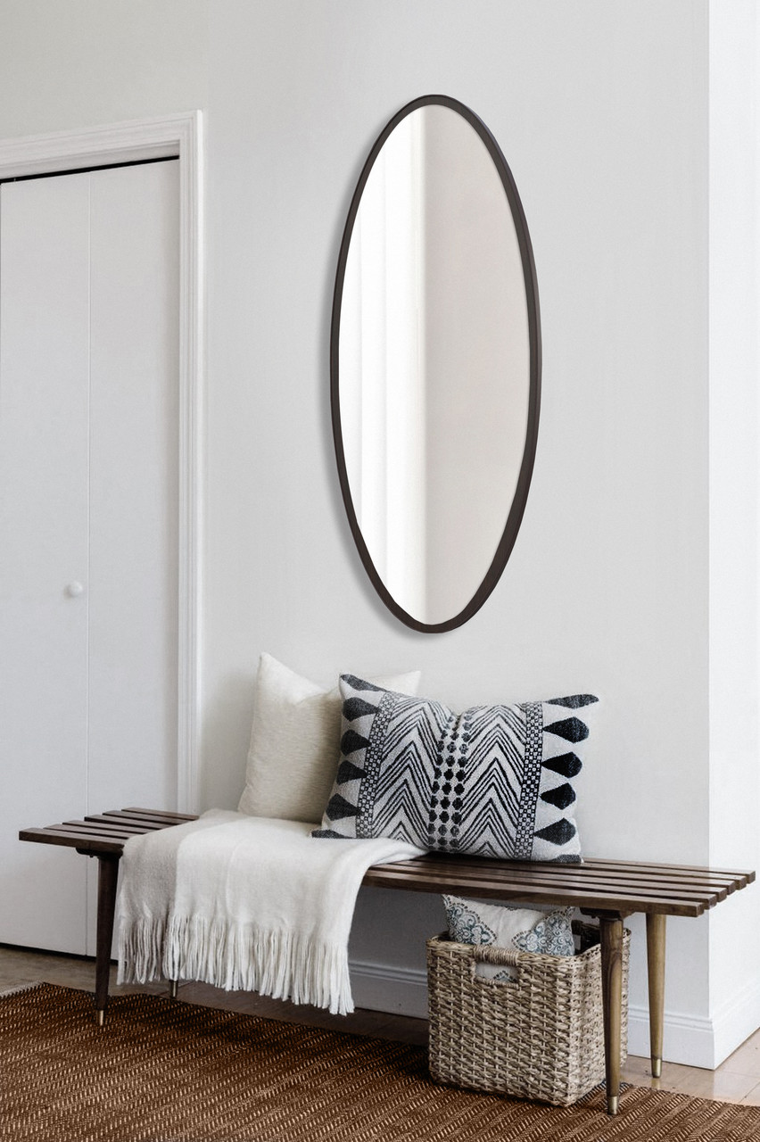 Дзеркало в повний зріст овальне венге 1300х600, фото 1