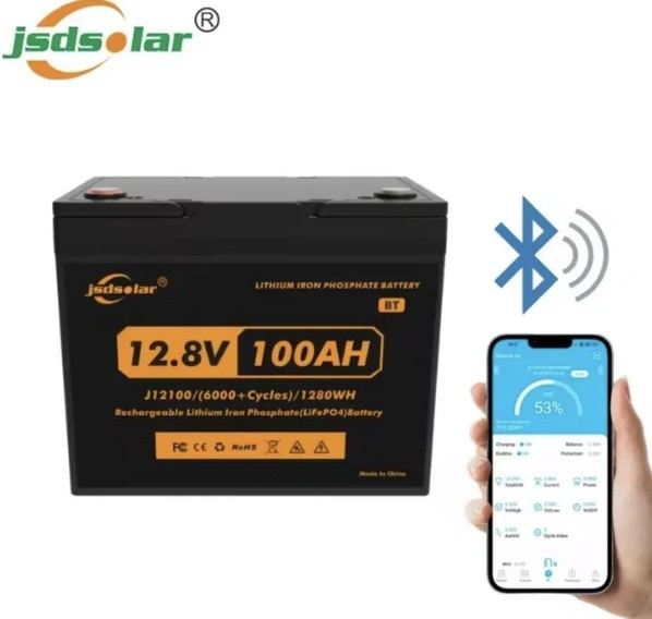 Акумуляторна батарея Jsdsolar LiFePO4 BMS 12v 100Ah 1280wh 6000 циклів, фото 1