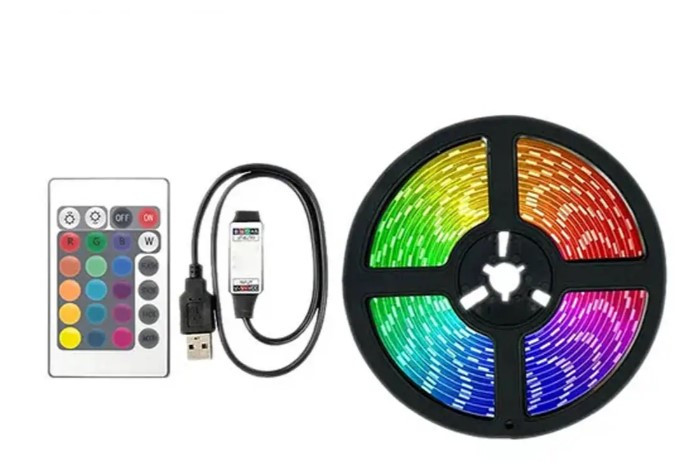 Світлодіодна Smart LED стрічка RGB 5050 із Bluetooth додатком 5 метрів для ТБ