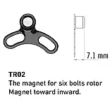 Магнітний датчик швидкості TEKTRO TR02 для 6-болтових роторів, 7.1 мм, фото 4