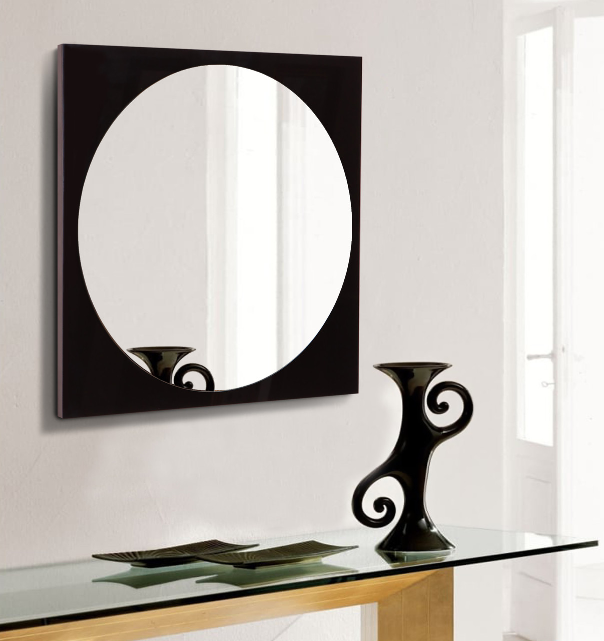 Дзеркало чорне 600х600 мм, фото 1