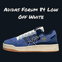 Женские кросовки Adidas Forum 84 Low Off White Navy White New Адидас Форум 84