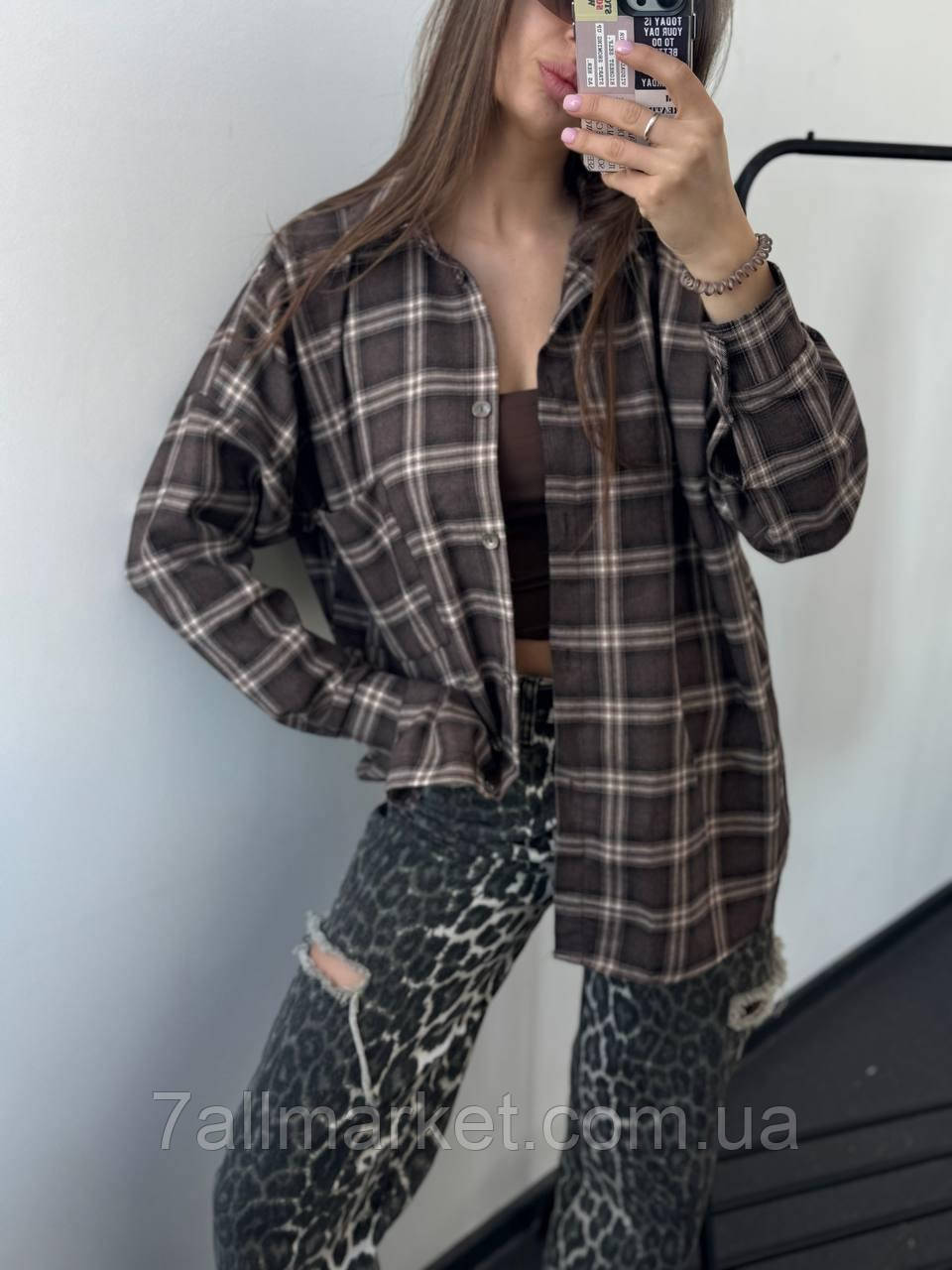 Сорочка жіноча фланель розміри: (42-48) (5кв) "BUTIK" недорого від прямого постачальника