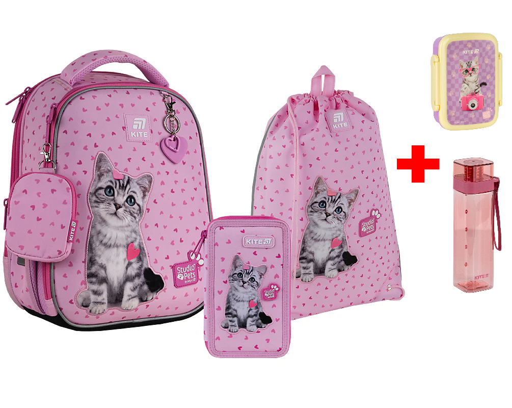 Шкільний набір Kite Education Studio Pets SET_SP25-555S-1 (рюкзак, пенал, сумка)