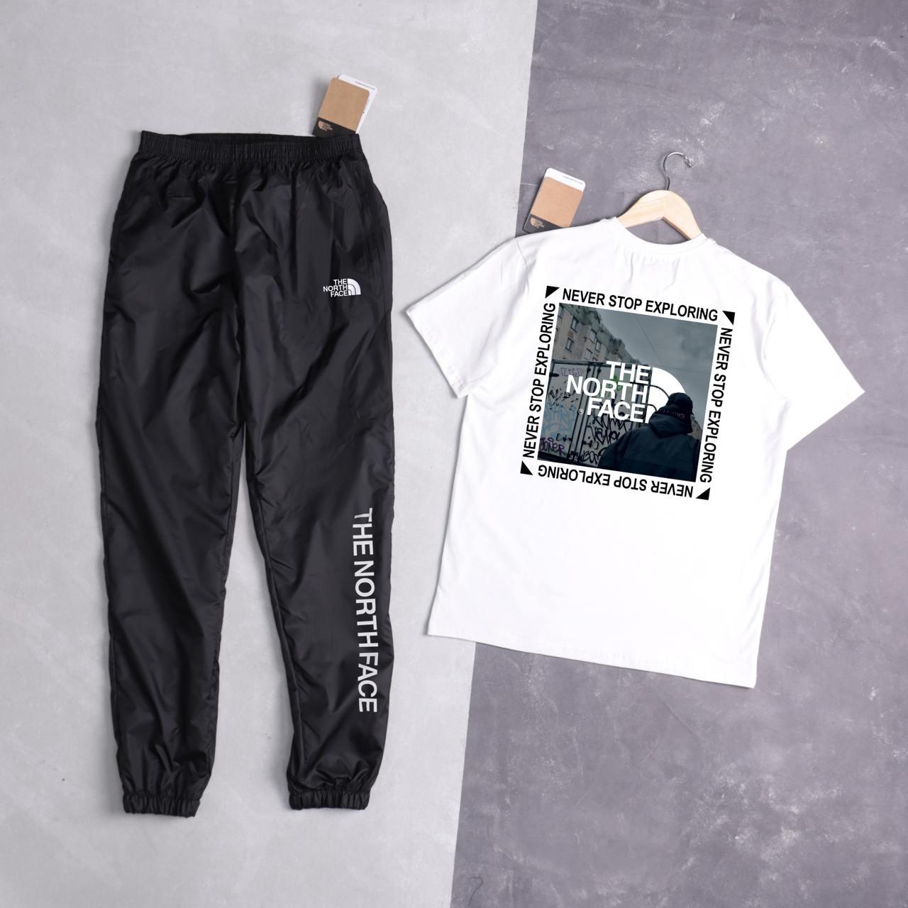 Чоловічий літній костюм The North Face Футболка + Штани білий комплект Зе норт фейс, фото 1