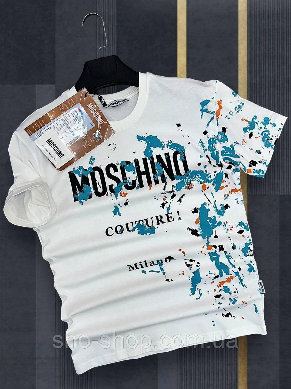 Чоловича футболка Moschino чоловіча футболка Чолович футболка Туреччина, фото 1
