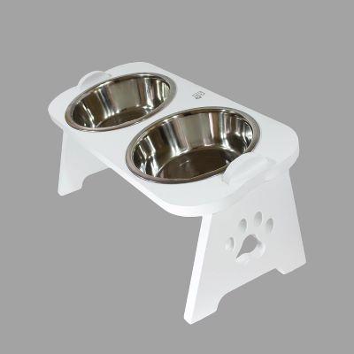 Миски металеві Lucky Pet (Лакі Пет) Бенкет на дерев'яній підставці 2x0.84л/16.5см, фото 1