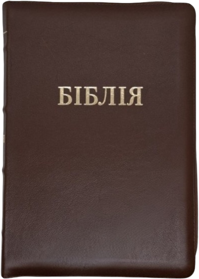 Біблія Сучасний переклад Турконяка розмір 15.5х22 см. Шкіра бізона, індекси, застібка (арт 1056952) Коричнева