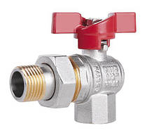 Кран американка ДУ15 вода різьба внутрішня/зовнішня кутовий