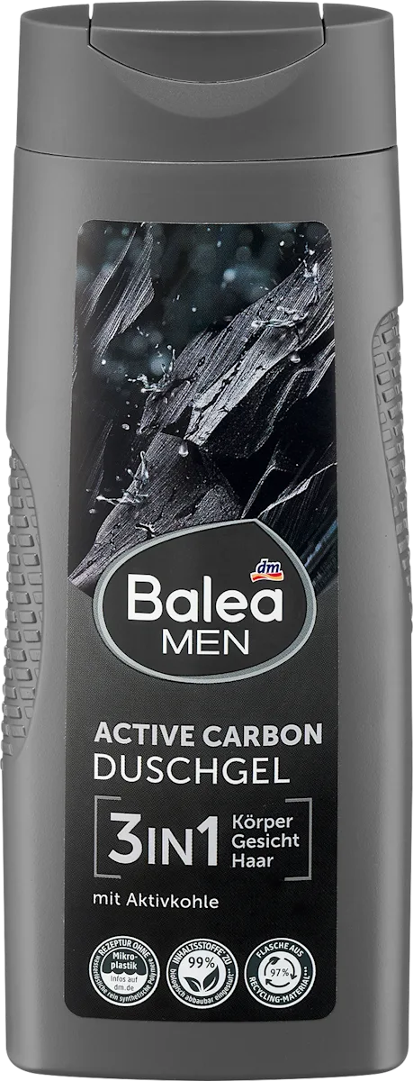 Гель для душу з активованим вугіллям Balea Men Active Carbon Duschgel, 300 мл, фото 1