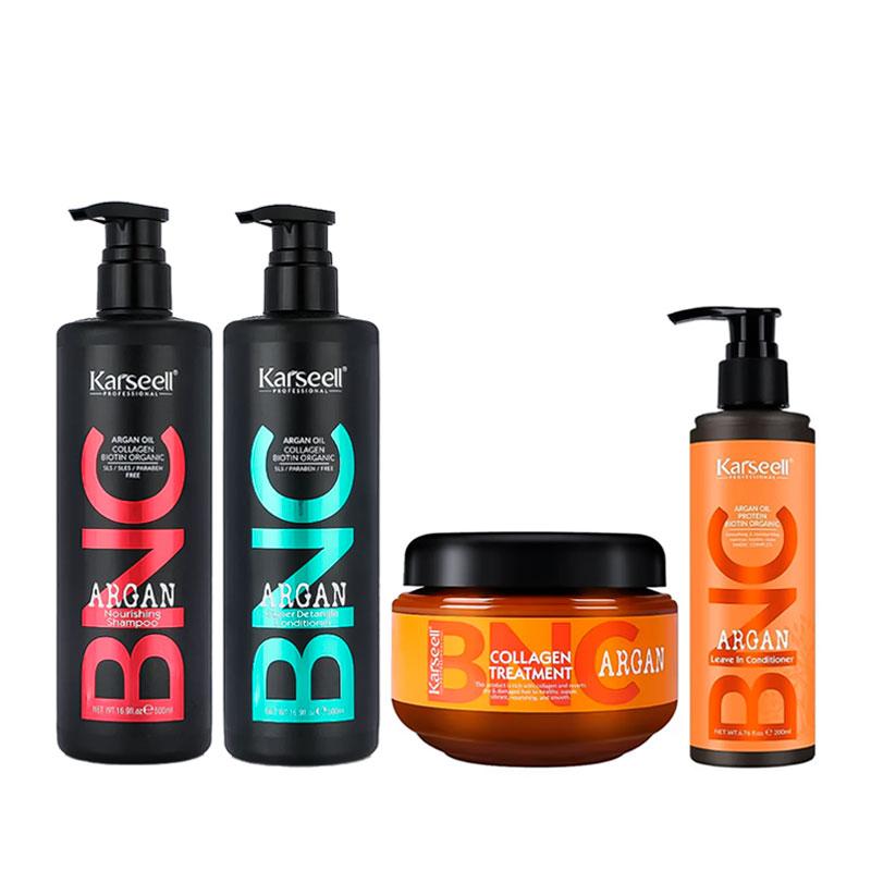 Набір Karseell BNC Argan QUAD-2 шампунь, кондиціонер, маска і незмивний крем для волосся, 500//500/550/200 мл