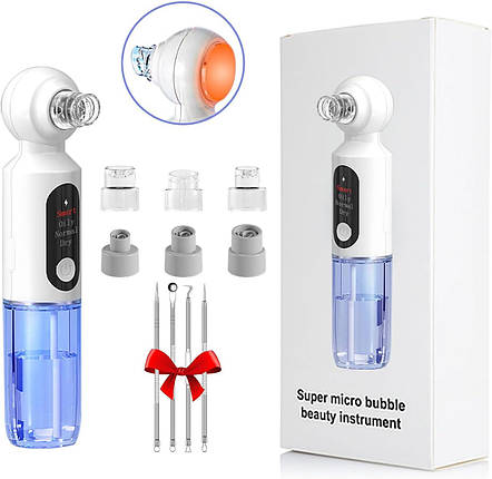 HydraFacial Pore Vacuum Blackhead Remover з циркуляцією гарячої компресійної води, 6 всмоктувальними головками, фото 1